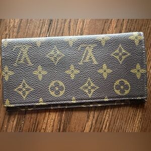 Louis Vuitton Brown and Gold Monogram Checkbook Holder